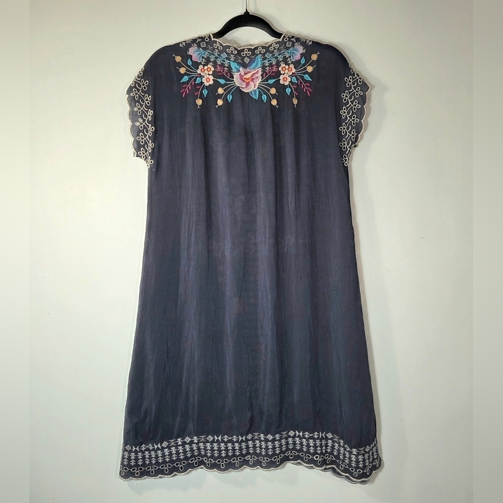JOHNNY WAS KEVA FLORAL EMBROIDERED TUNIC DRESS. - Picture 4 of 5